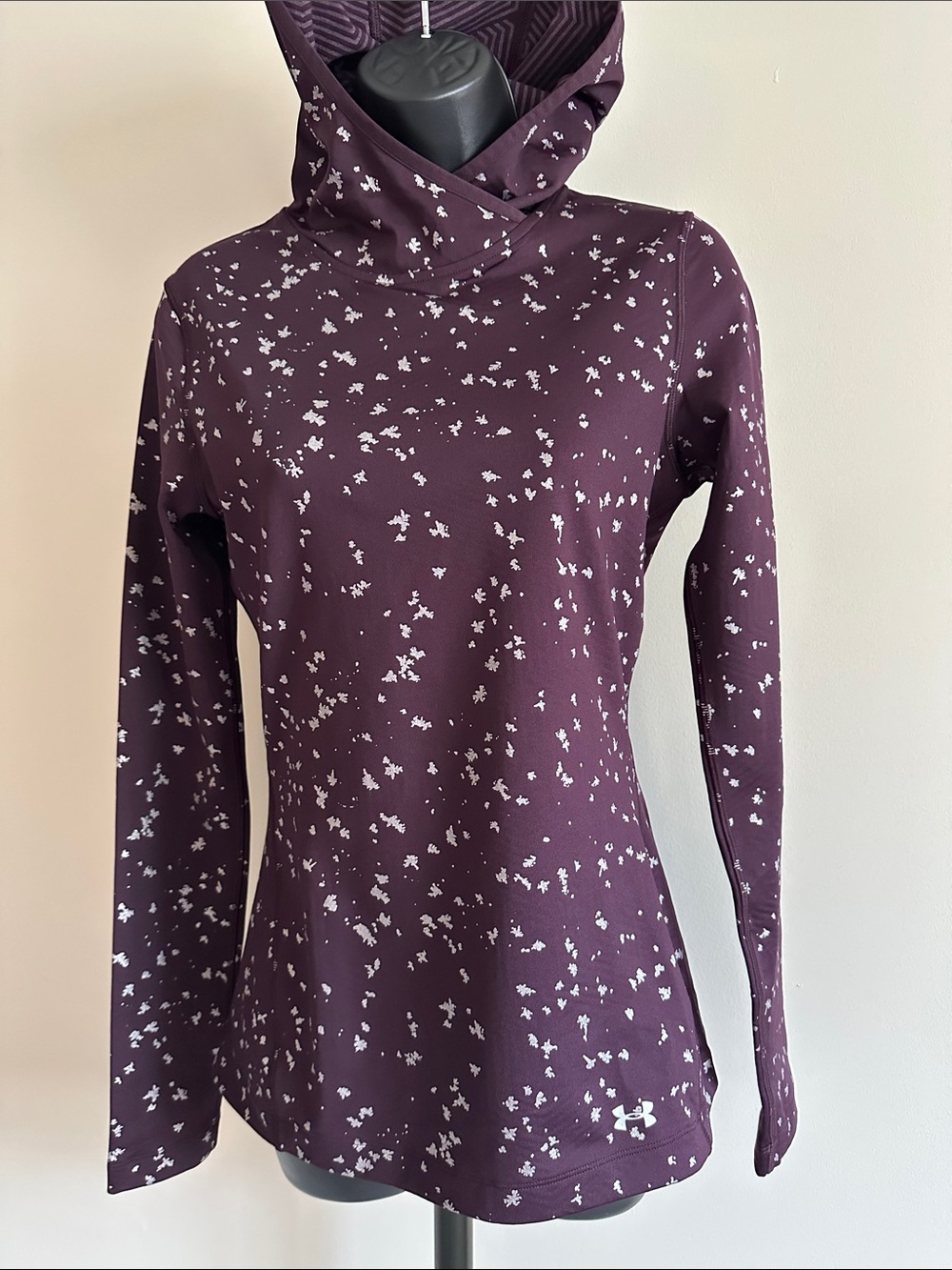 Under Armour Women's Plum Printed Hooded Long Sleeve Thermal Top
